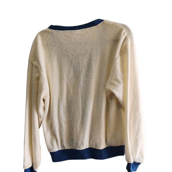 Mervyns Mens Collection Grandpas Terrycloth Cardigan Mens SZ Med Academia Preppy - Picture 4 of 5